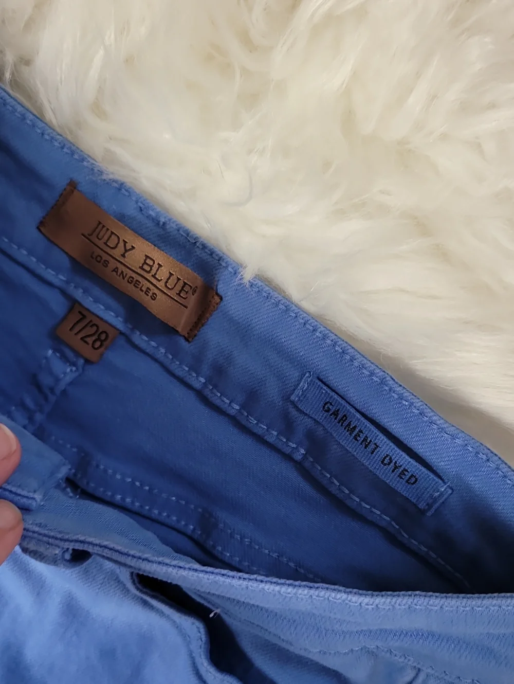Judy Blue Garment Dyed High Rise Crop Wide Leg Jean Womens 7/28 Sky Blue Preppy